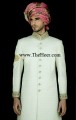 SW410 Off White Jamawar Sherwani