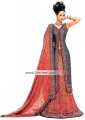 BW6388 Teal Carmine Pink Crinkle Chiffon Lehenga