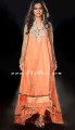 AK6462 Atomic Tangerine Raw Silk & Charmuese Silk Anarkali Style