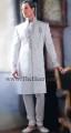 SW445 Ghost White Raw Silk Sherwani