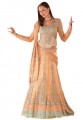 BW050 Peach & Blue Lehenga