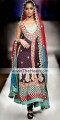 BW6151 Dark Eggplant Robin Egg Blue Banarasi Jamawar Crinkle Chiffon Gown