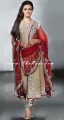 AK7488 Upsdell Red Crinkle Chiffon Anarkali Style