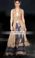 BW6468 Dark Purple Heart Fallow Raw Silk Crinkle Chiffon Lehenga