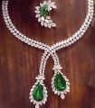 JW689 Green Gemstones Diamond Like Jewellery