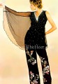 PW024 Black Crinkle Chiffon Shalwar Kameez