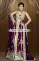 BW7277 Purple Powder Blue Crinkle Chiffon Banarsi Jamawar Lehenga