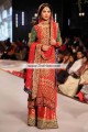 BW7451 Orange Dark Green Crinkle Chiffon Banarasi Jamawar Sharara