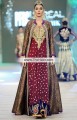 MX7250 Rosewood Maroon Banarasi Jamawar Crinkle Chiffon Wedding Maxi