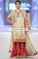 BW6108 Beige Cardinal Raw Silk Banarasi Jamawar Crinkle Chiffon Sharara
