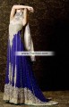 BW7260 Royal Blue Splashed White Crinkle Chiffon Anarkali