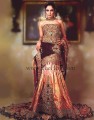 BW6680 Seal Brown, Dip dyed Pink And Two Toned Shades Velvet & Banarasi Jamawar Lehenga