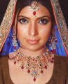 CJ090 Ruby Beads And Crystal White Pearls Jewellery