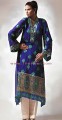PW6493 Federal Blue Crinkle Chiffon Anarkali Style