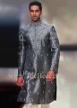 SW473 Light Slate Gray Jamawar Sherwani