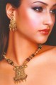 BJ855 Golden & Maroon Jewellery