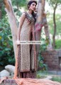 SC6849 Light Khaki Palatinate Purple Light Atomic Tangerine Crinkle Chiffon Banarasi Jamawar Sharara