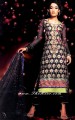 EW6896 Black Crinkle Chiffon Evening Wear