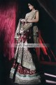 BW7852 Dark Scarlet Off White Crinkle Chiffon Banarasi Jamawar Sharara