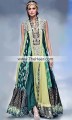 BW7912 Mountain Meadow MSU Green Medium Spring Bud Black Crinkle Chiffon Banarasi Jamawar Anarkali