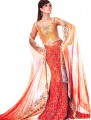 BW226 Dark Orange Red Lehenga