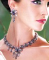 EJ017 Dark Indigo And Provence Lavender Gemstones Evening Jewellery