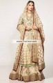 BW7338 Off White Moss Green Banarasi Crinkle Chiffon & Crinkle Chiffon Lehenga