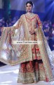 BW6677 Lava Red Ecru Crinkle Chiffon Banarasi Jamawar Sharara
