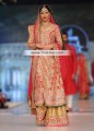 BW7450 Red Pink Golden Crinkle Chiffon Banarasi Jamawar Sharara