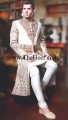 SW437 Off White And Eggshell Jamawar And Raw Silk Sherwani