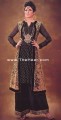PW6695 Black Crinkle Chiffon Shalwar Kameez