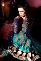 AK6486 Tyrian Purple, Tiffany Blue, Dark Persian Indigo and Royal Purple Crincle Chiffon Anarkali Style