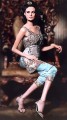 PW7883 Greyish Dove Crinkle Chiffon Party Wear