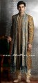 SW490 Cinnamon Raw Silk Sherwani