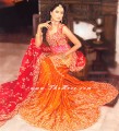 BW241 Deep Red Pink & Burnt Orange Lehenga
