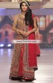 BW6607 Cardinal Raw Silk Banarasi Jamawar Crinkle Chiffon Gown Lehenga