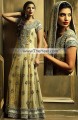 BW5491 Flavescent Satin Sheen Gold Banarasi Jamawar Crinkle Chiffon Gown