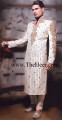 SW431 Off White Jamawar Sherwani