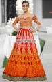 SC6768 Silver Rosso Corsa Crinkle Chiffon Raw Silk Lehenga