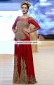 BW6118 Lava Red Crinkle Chiffon Crepe Silk Wedding Gown