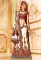 BW78 Off-white & Maroon Lehenga