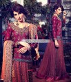 BW6809 Light Burgundy Burnt Sienna Dark Burnt Sienna Crinkle Chiffon Lehenga