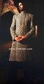 SW419 Black Raw Silk Sherwani