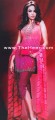 PW7649 Black Hot Pink Crinkle Chiffon Shalwar Kameez