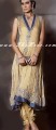 AK6915 Light Khaki Crinkle Chiffon Anarkali Style