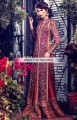 BW6801 Burgundy Antique Brass Crimson Crinkle Chiffon Banarasi Jamawar Lehenga