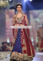 BW7455 Red Royal Blue Raw Silk Crinkle Chiffon Anarkali