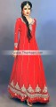 MX7068 Tractor Red Crinkle Chiffon Raw Silk Maxi Dress
