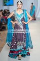 BW7813 Eggplant Turquoise Lapis Lazuli Crinkle Chiffon Banarasi Jamawar Maxi