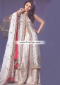 SC6876 White Crinkle Chiffon Self Print Jamawar Lehenga